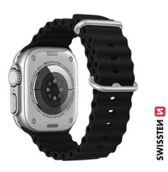 Swissten Swissten Apple Watch szilikon cen szj 42/44/45/49 mm, fekete