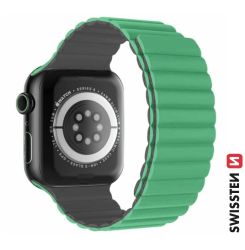 Swissten Swissten Apple Watch mgneses szilikon szj 38/40/41 mm, zld/szrke