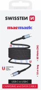 Swissten MagMagic mgneses fonott adat- s tltkbel, USB-C/USB-C, 1 m, 60W (3A)